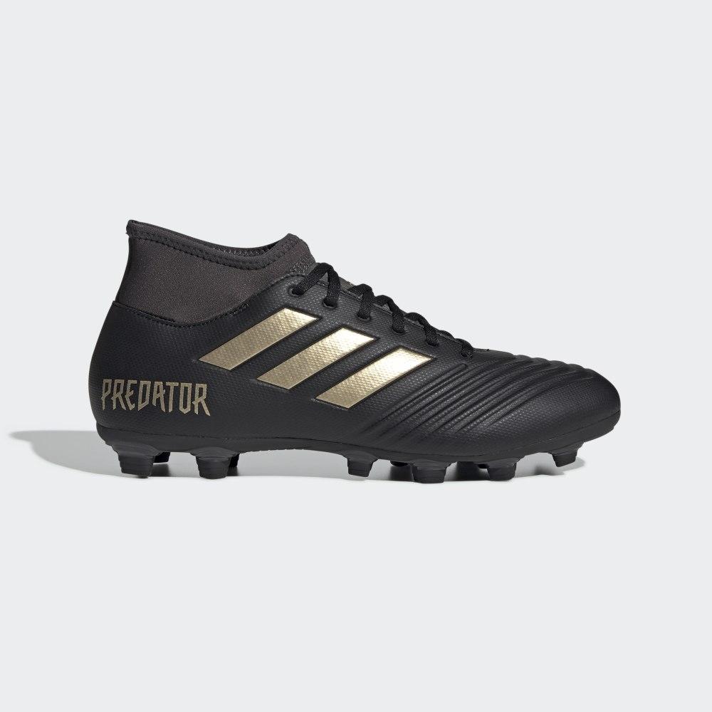 Ghete Fotbal Adidas Predator 19.4 S Flexible Ground Barbati Romania - Negrii/Aurii Metal EF0384